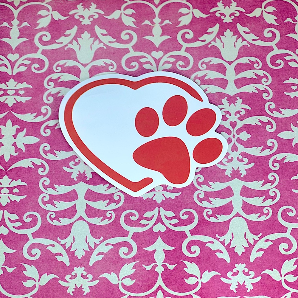 Animal Lover Dog Mom Cat Mom Rescue Mom lovey heart valentines big heart sticker